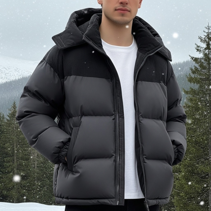 Men’s Contrast Patchwork Winter Puffer Jacket