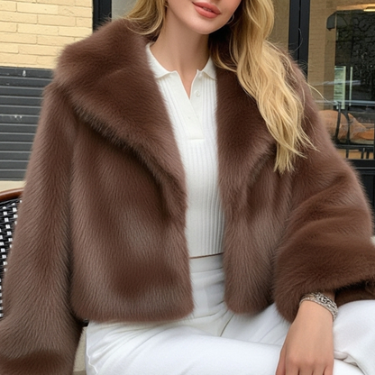 Vintage Faux Fur Winter Lapel Jacket