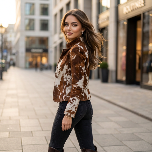 Elvessa Single-Breasted Print Jacket