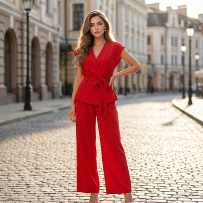 Velyra Sleeveless Belted Co-Ord Set