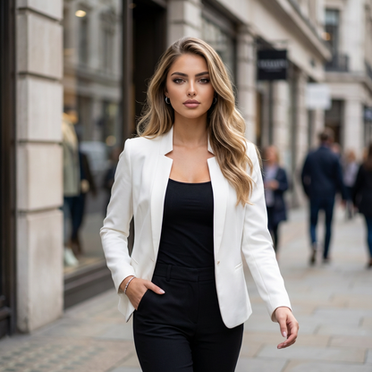 Elyvra Open-Front Slim Blazer