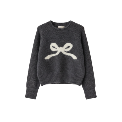Bow Knit Pullover Sweater