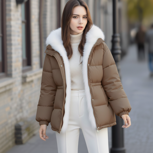 Short Puffer Jacket – Warm Winter Hooded Coat