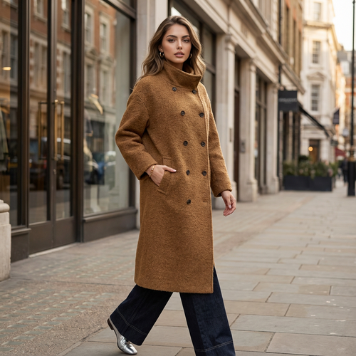 Quenelle Double-Face Cashmere Coat