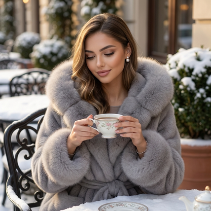 Cynthera Cinched Faux Fur Coat