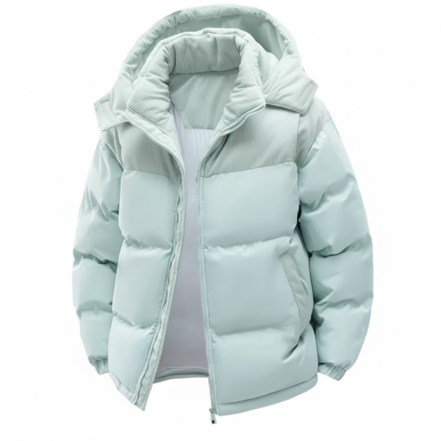 Men’s Contrast Patchwork Winter Puffer Jacket