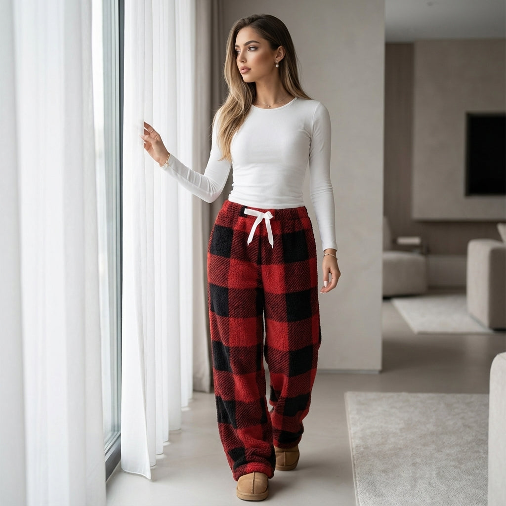 Autumn/Winter Soft Plaid Comfort Trousers