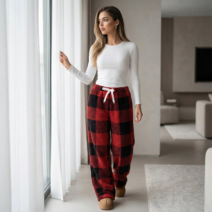 Autumn/Winter Soft Plaid Comfort Trousers
