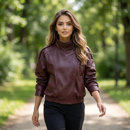 Vytrixa Oversized Faux Leather Jacket