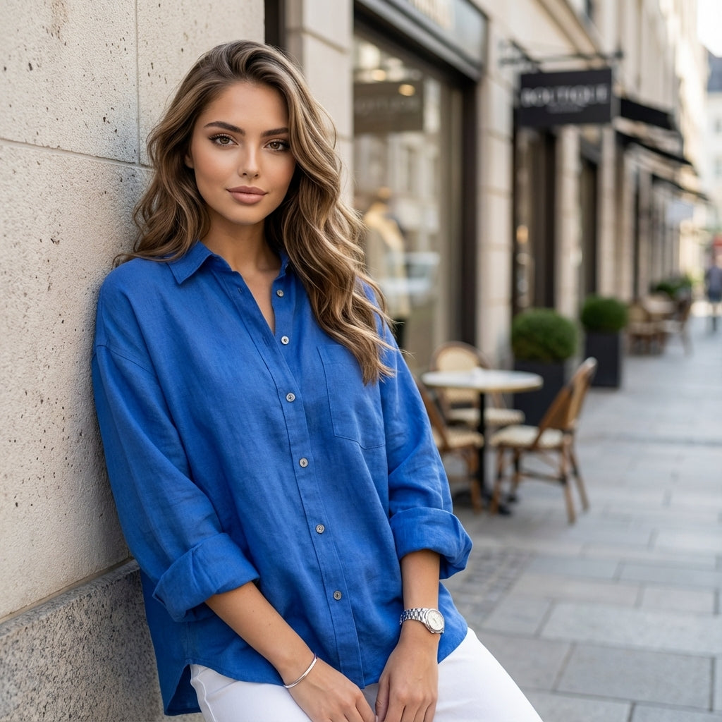 Roselune Soft Linen Vintage Blouse
