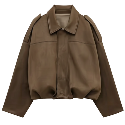 Lapel Suede Bomber Outwear