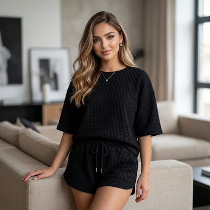 Elvara Drawstring Wide-Leg Shorts