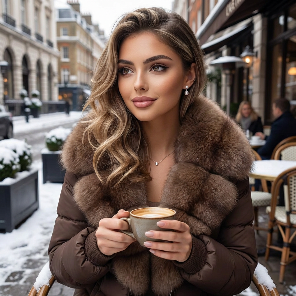 Furielle Fox-Collar Down Puffer