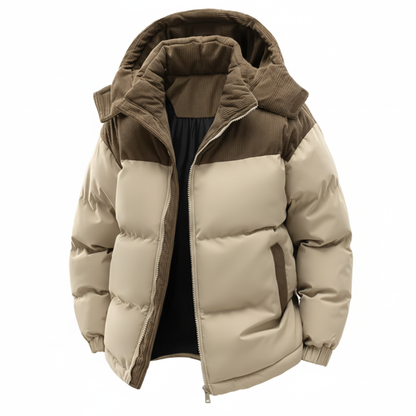 Men’s Contrast Patchwork Winter Puffer Jacket