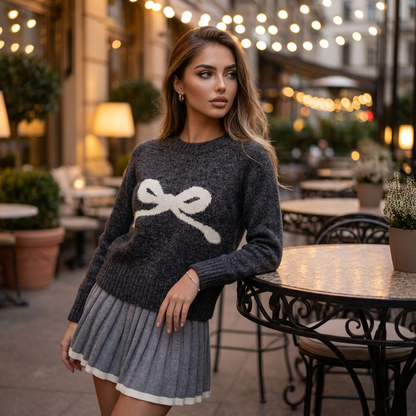 Bow Knit Pullover Sweater