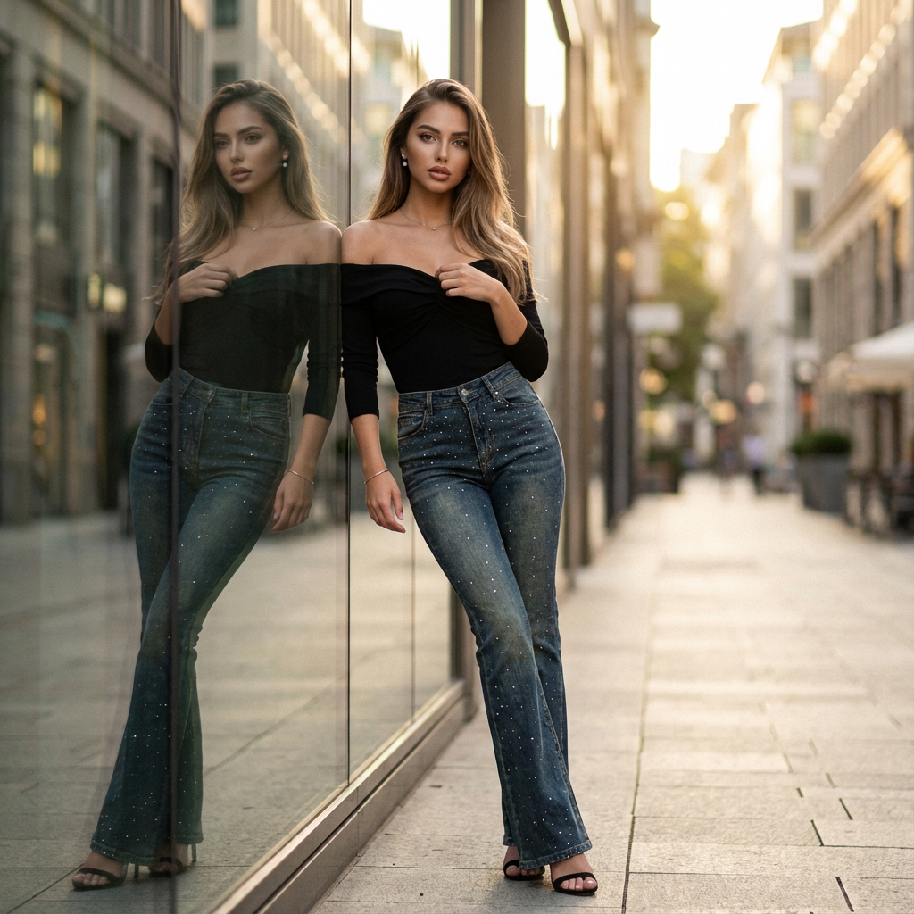 Dravelle High-Waist Stretch Denim