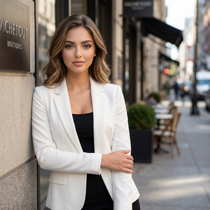 Elyvra Open-Front Slim Blazer