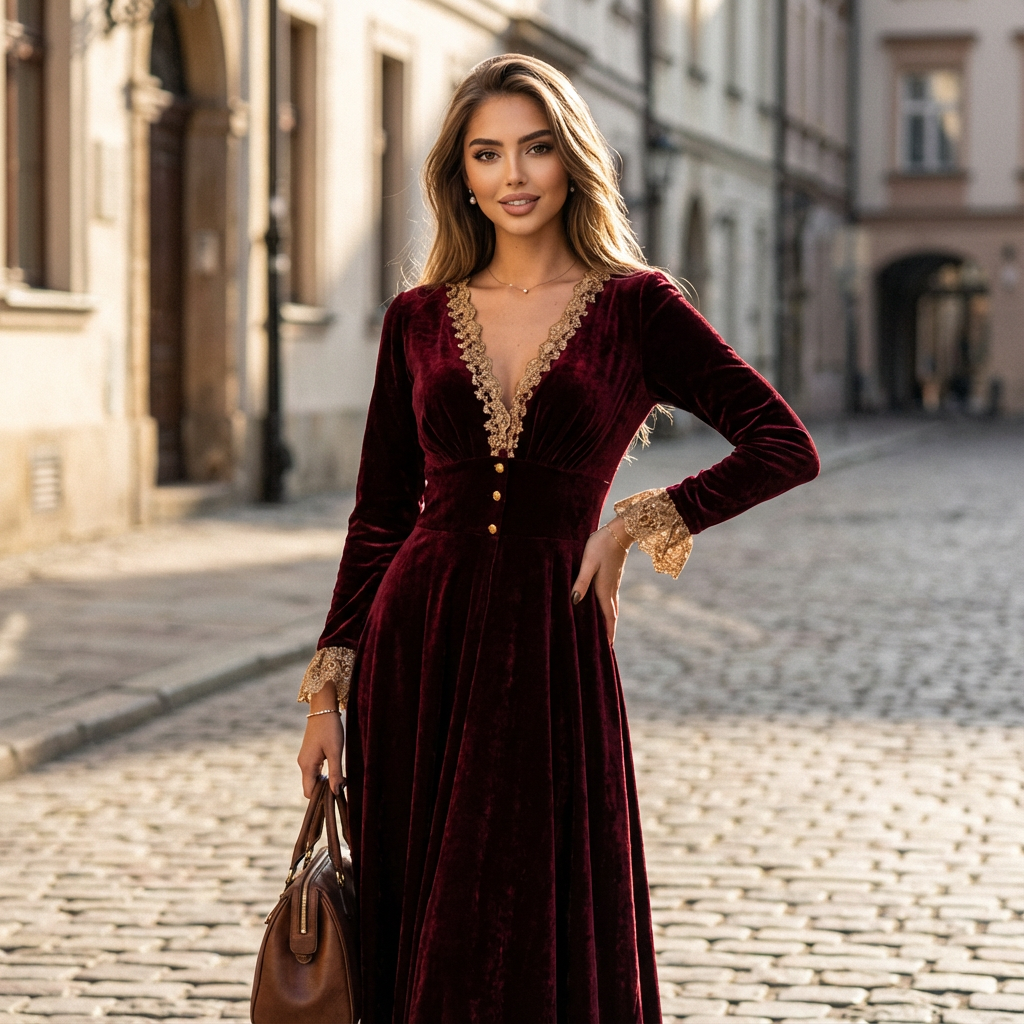 Aurelyn Elegant Velvet Evening Dress