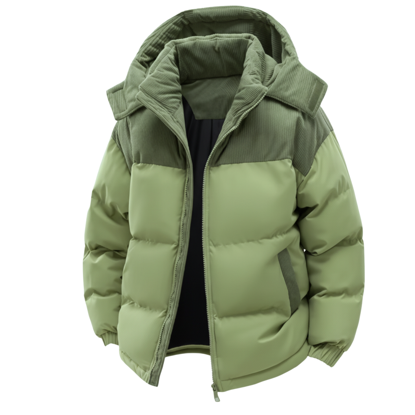 Men’s Contrast Patchwork Winter Puffer Jacket