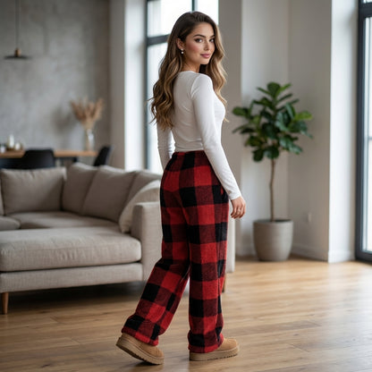 Autumn/Winter Soft Plaid Comfort Trousers