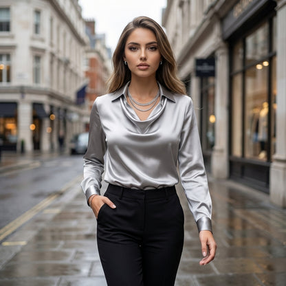 Lumivère Satin French Shirt