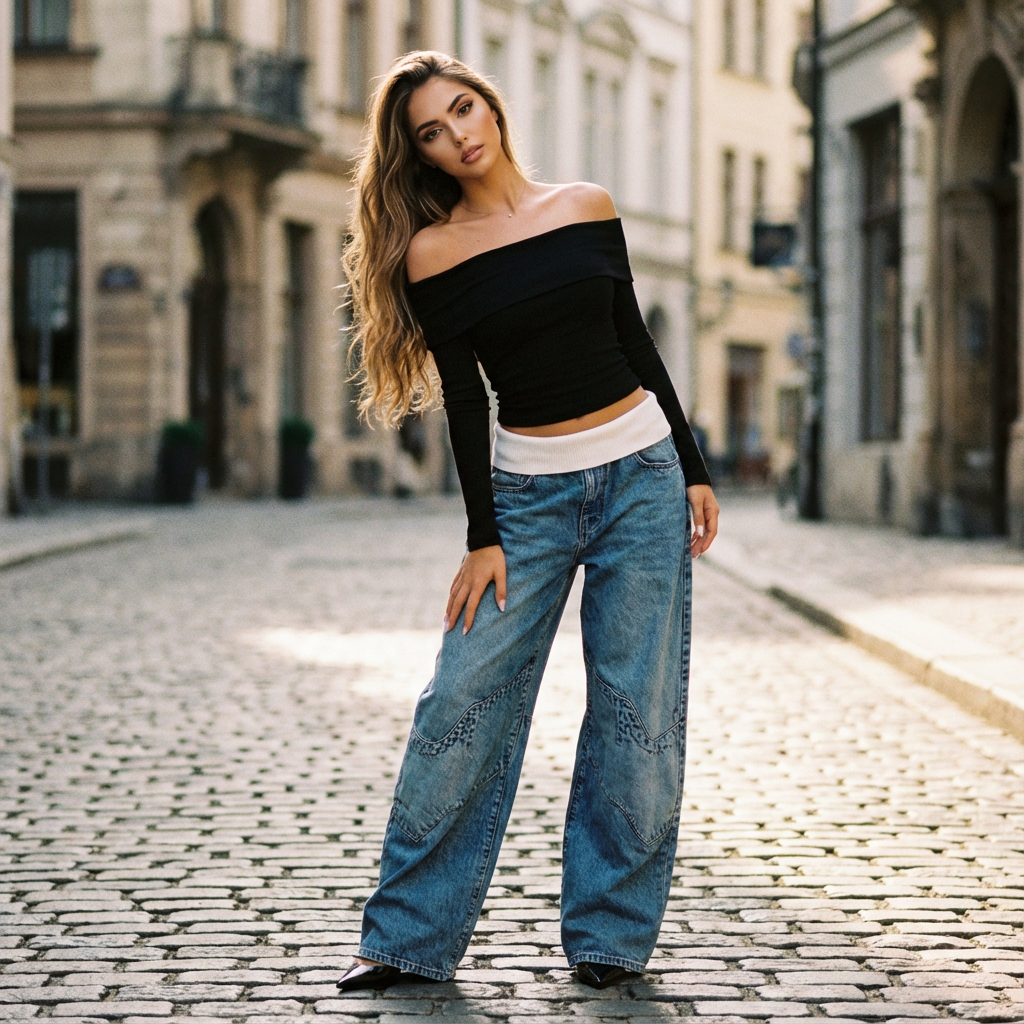 Elvoryn Retro Hip-Hop Denim