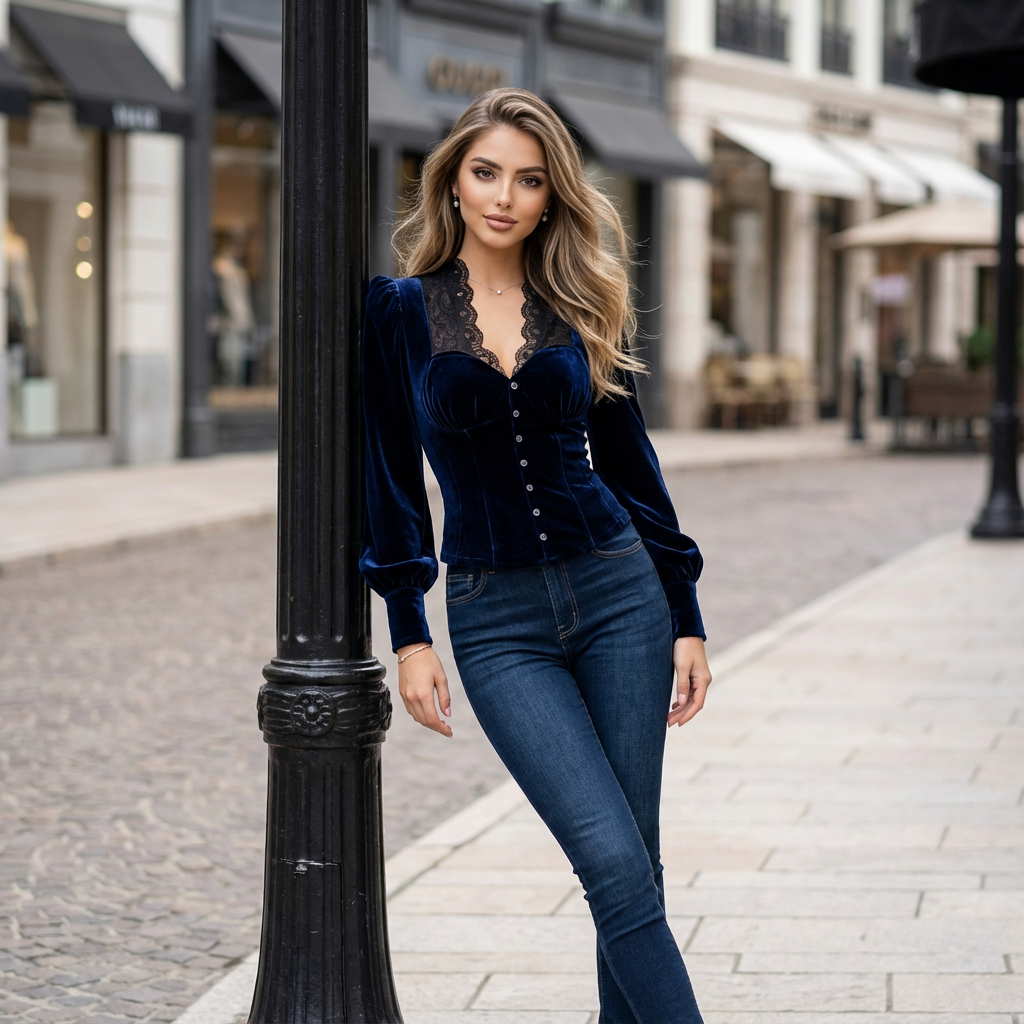 Aurevyn Luxe Base-Layer Velvet Shirt
