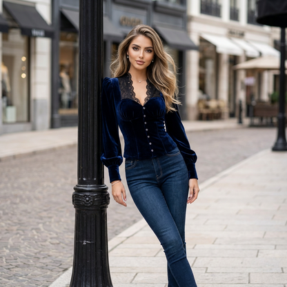 Aurevyn Luxe Base-Layer Velvet Shirt