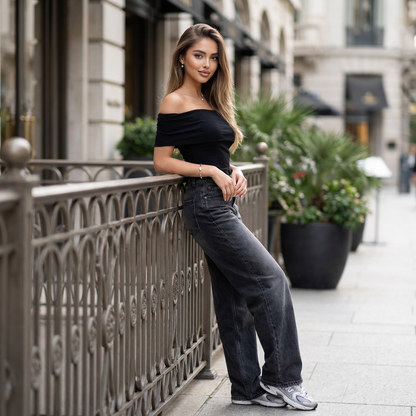 Elvoryn Fleece-Warm High-Rise Denim