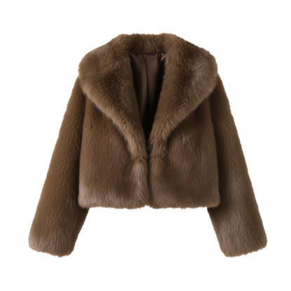 Vintage Faux Fur Winter Lapel Jacket