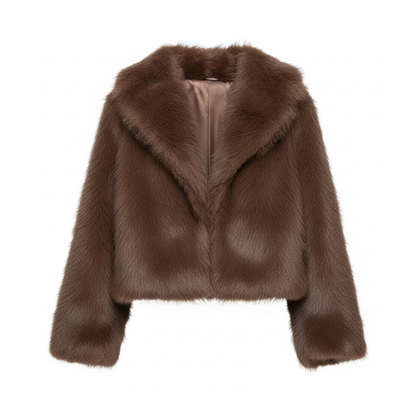 Vintage Faux Fur Winter Lapel Jacket