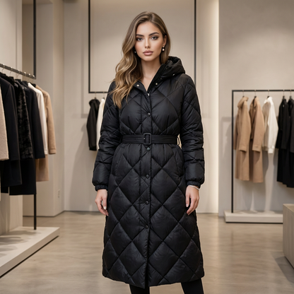 Alverra Belted Down Longline Coat
