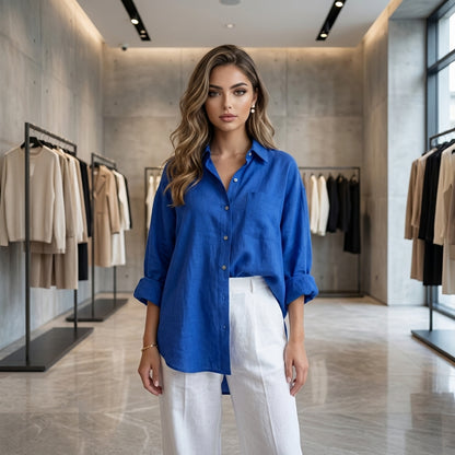 Roselune Soft Linen Vintage Blouse