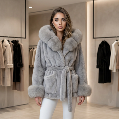 Cynthera Cinched Faux Fur Coat