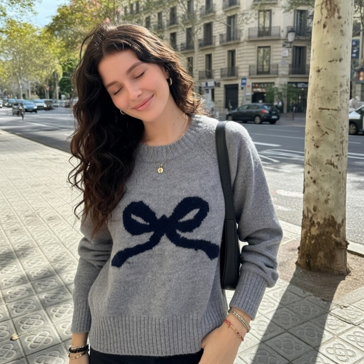 Bow Knit Pullover Sweater