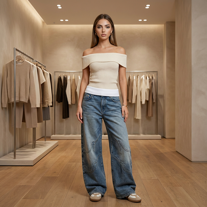 Elvoryn Retro Hip-Hop Denim