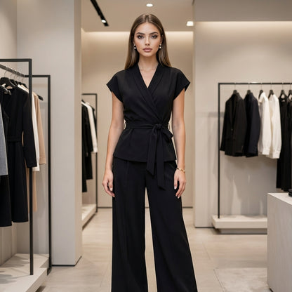 Velyra Sleeveless Belted Co-Ord Set