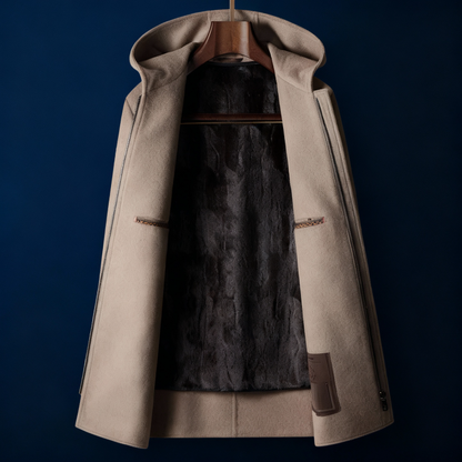 Heritage Wool Hooded Coat — Premium Winter Zip-Up Outerwear