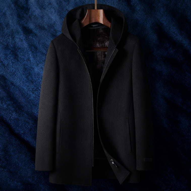 Heritage Wool Hooded Coat — Premium Winter Zip-Up Outerwear