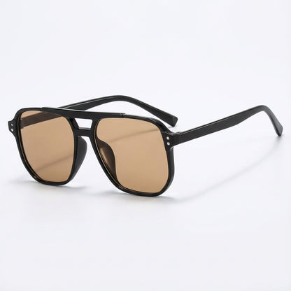 Bravyn Double-Bridge Square Sunglasses