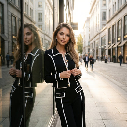 Cavielle Patchwork Knit Co-Ord