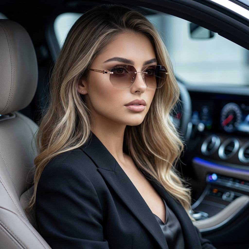 Lunexis Rimless Polygon Sunglasses