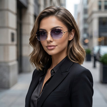 Lunexis Rimless Polygon Sunglasses