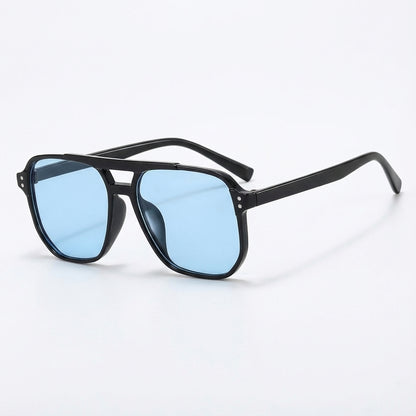 Bravyn Double-Bridge Square Sunglasses
