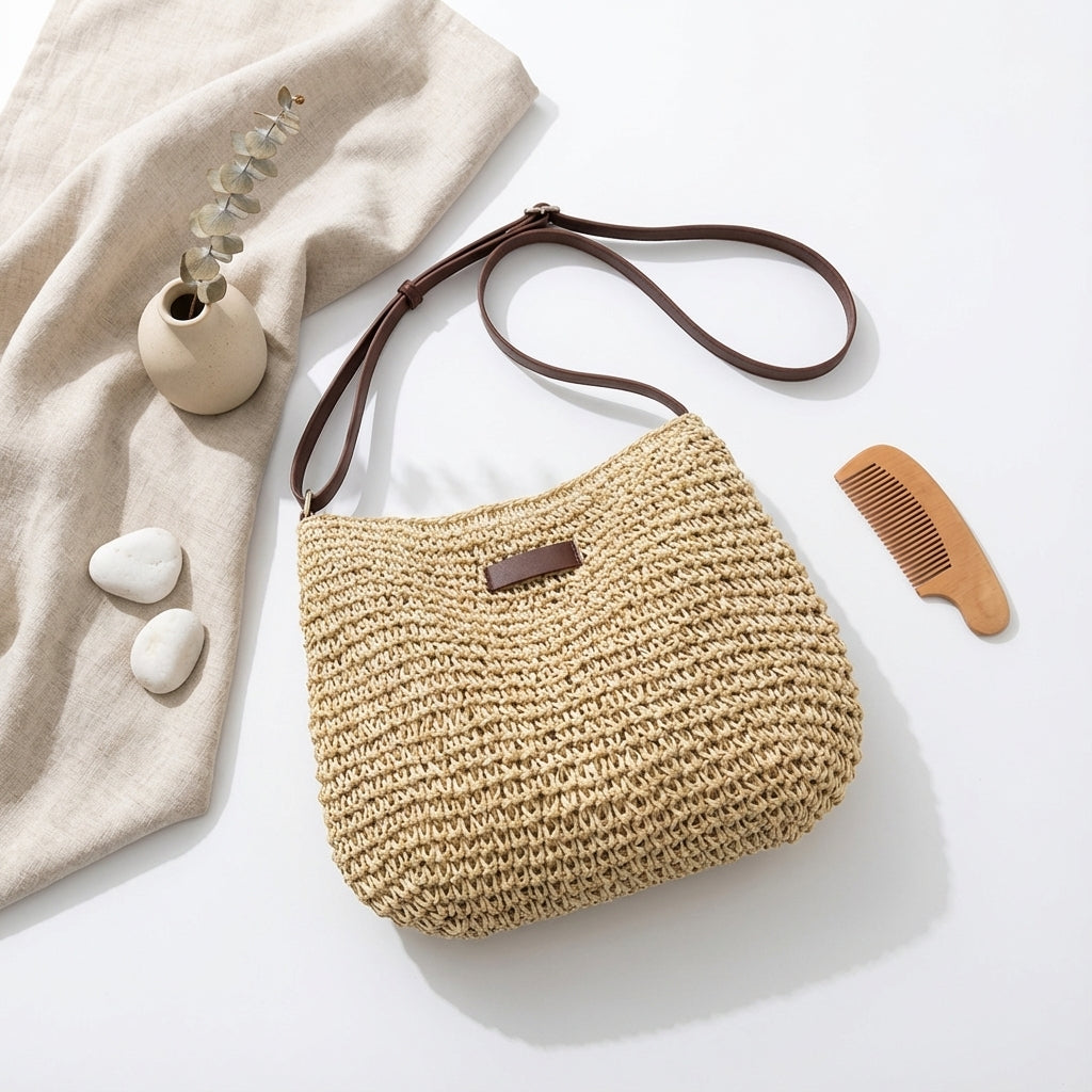 Solviera Boho Woven Straw Tote