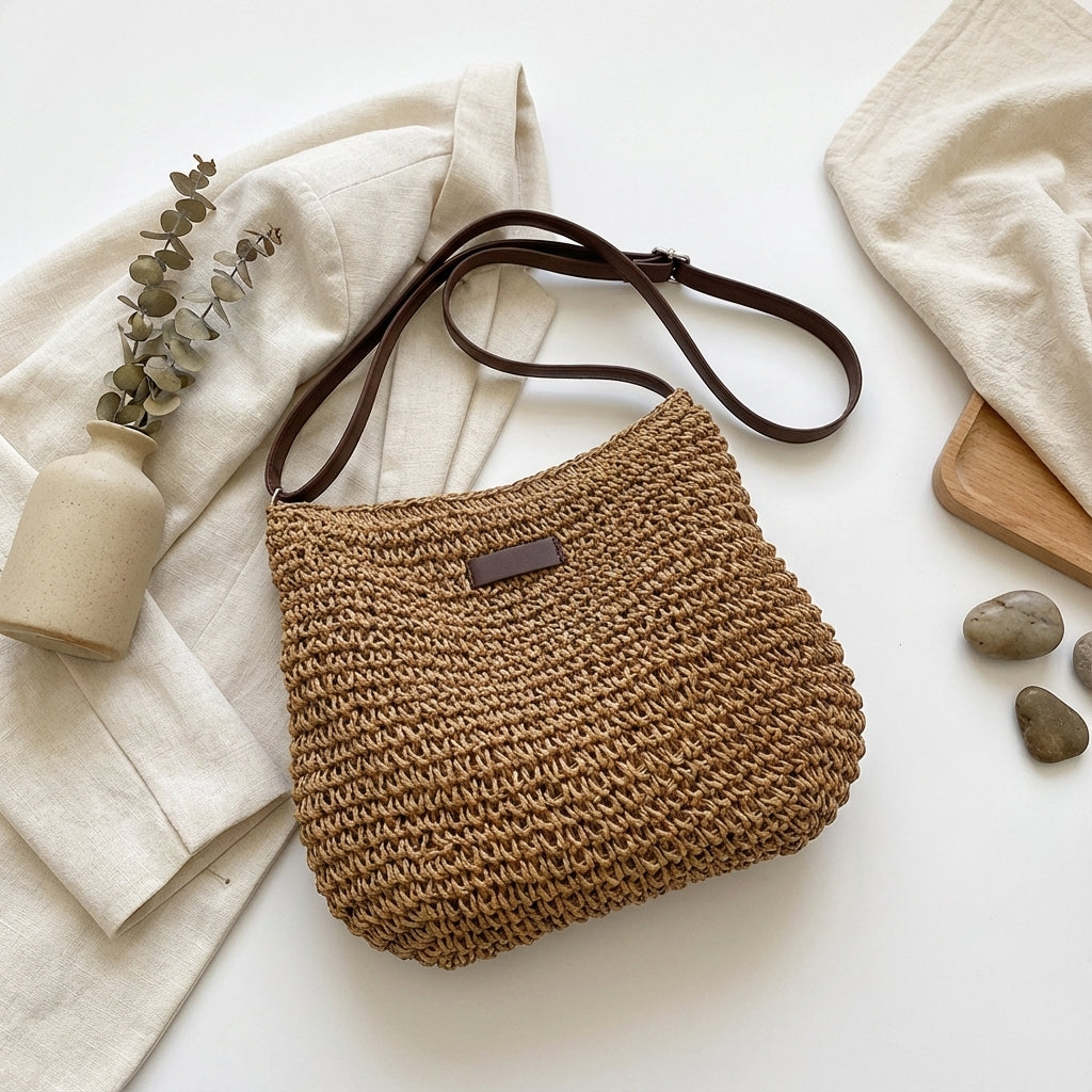 Solviera Boho Woven Straw Tote
