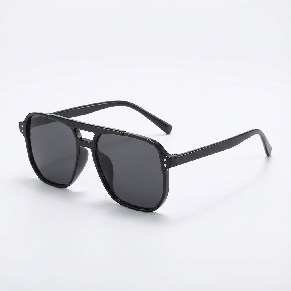 Bravyn Double-Bridge Square Sunglasses
