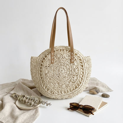 Rondelle Hollow Straw Beach Tote