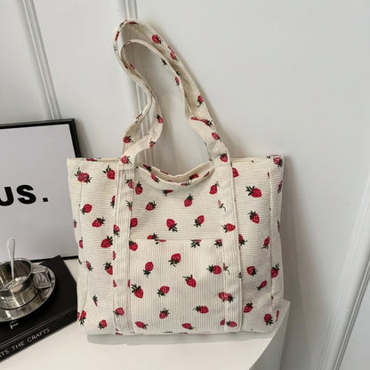 Fravelle Strawberry Cord Tote