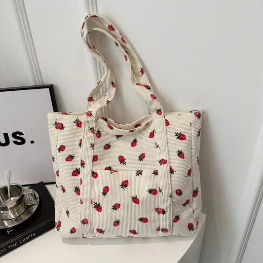 Fravelle Strawberry Cord Tote